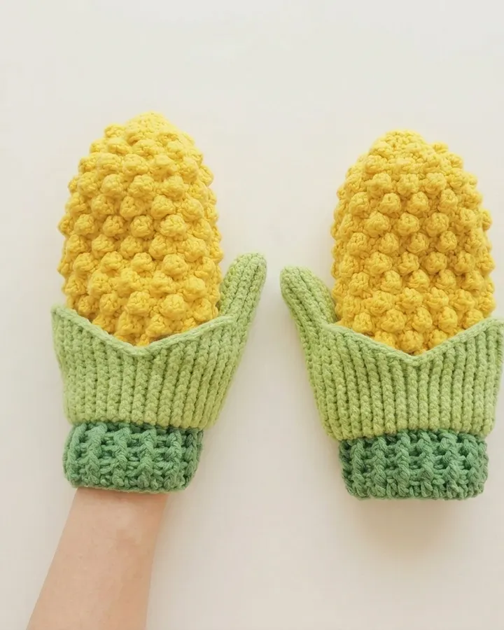 Corny Cozy Gloves crochet pattern, photo 1